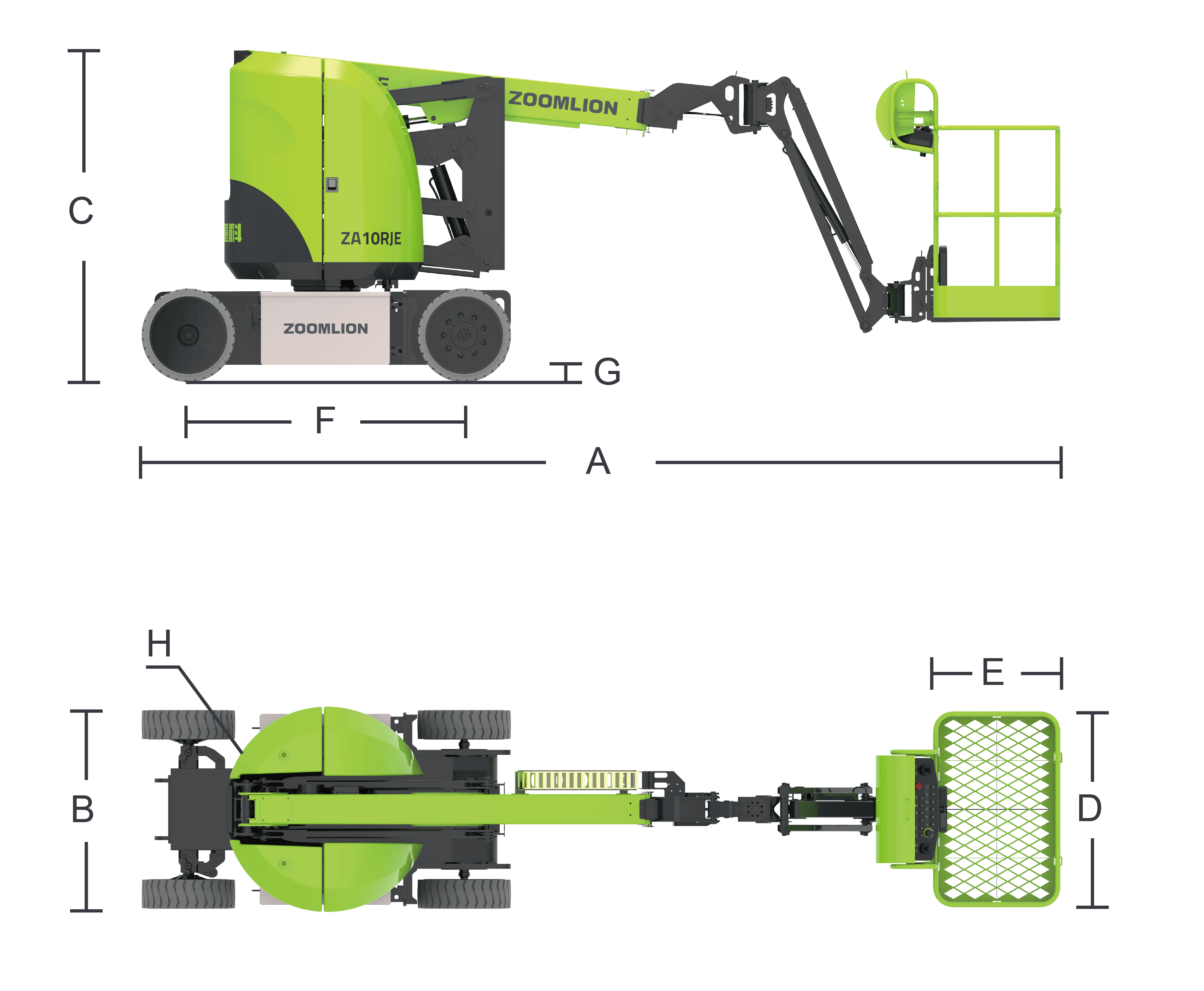 Zoomlion ZA10RJE elektr tirsakli ko'taruvchisi